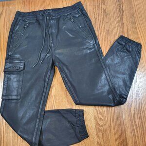 Joe's Jeans Coated Cargo Joggers Mens M Kinetic Cargo Jogger Pants Coated Black